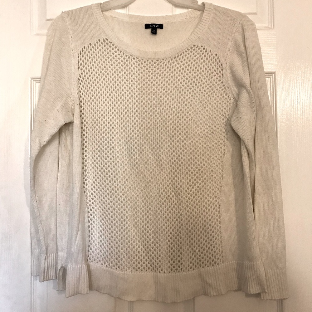 Apt 9 White Open Knit Sweater